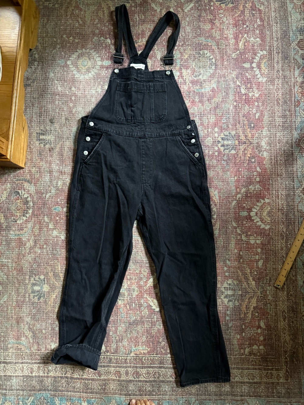 Abercrombie & Fitch Large Black Women's 100% Cotton Denim Overalls